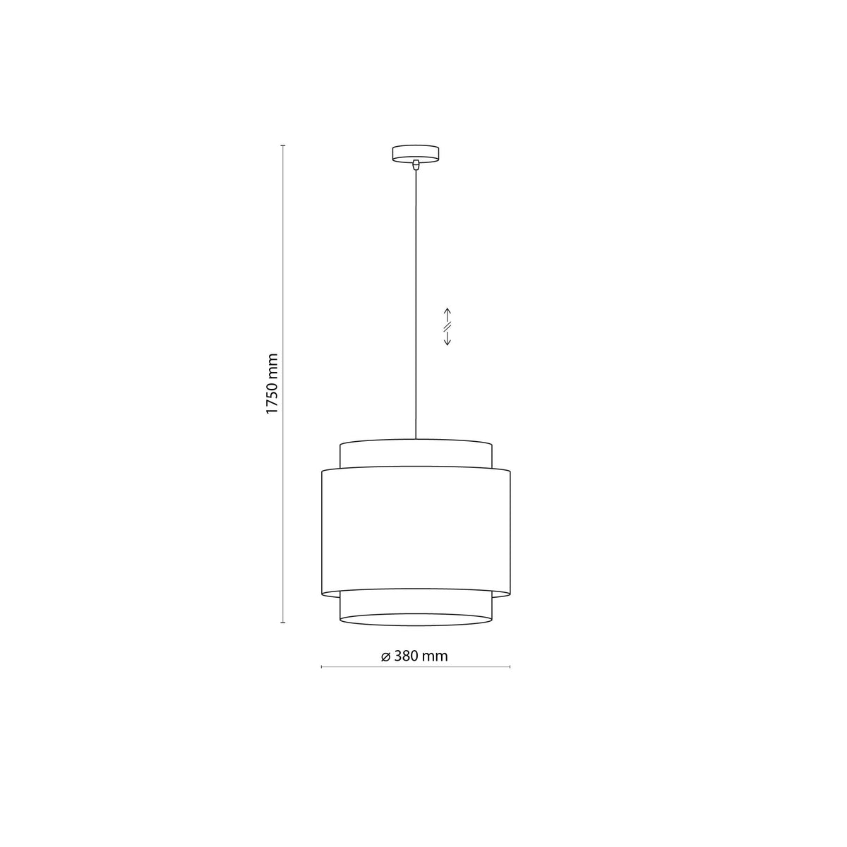 Pendul TK Lighting Boho 1, negru, 6542
