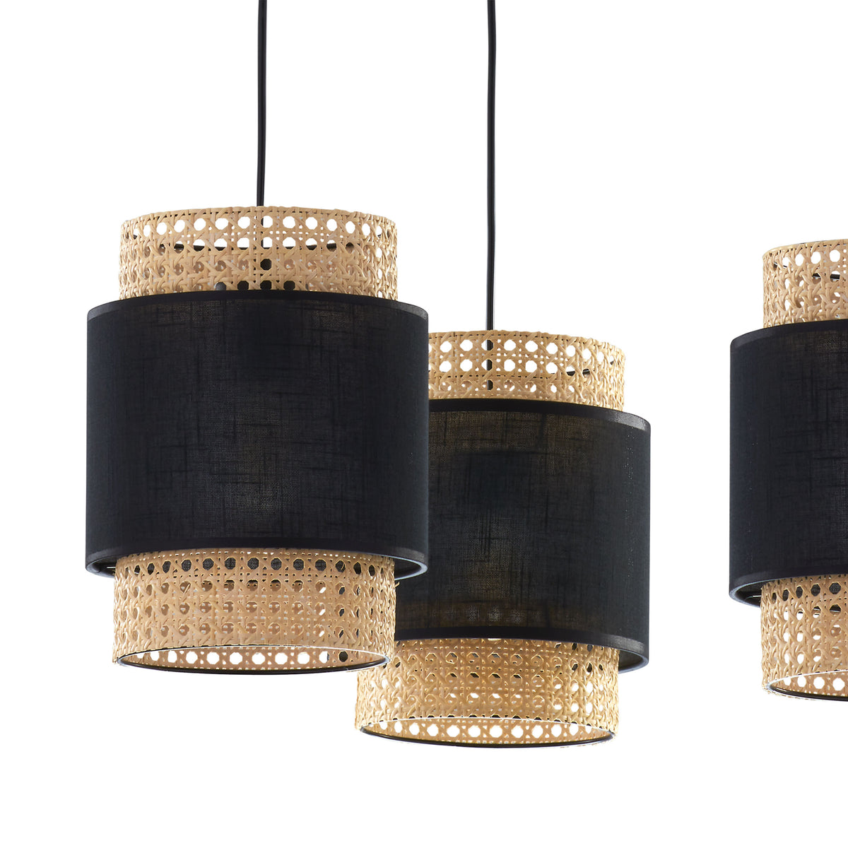 Lustră TK Lighting Boho 3, negru, 3 x E27, 6549