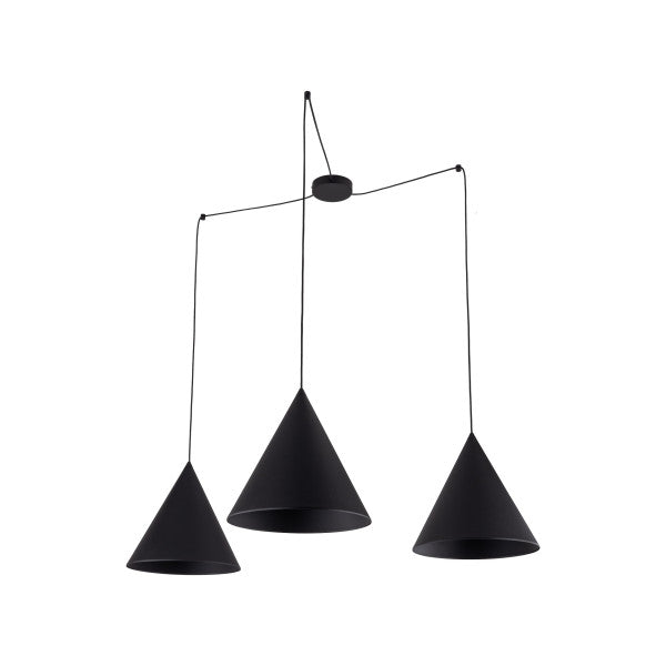 Lustră TK Lighting Cono 3 L, negru, 6629