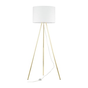 Lampadar TK Lighting Umberto, alb/auriu, 6637