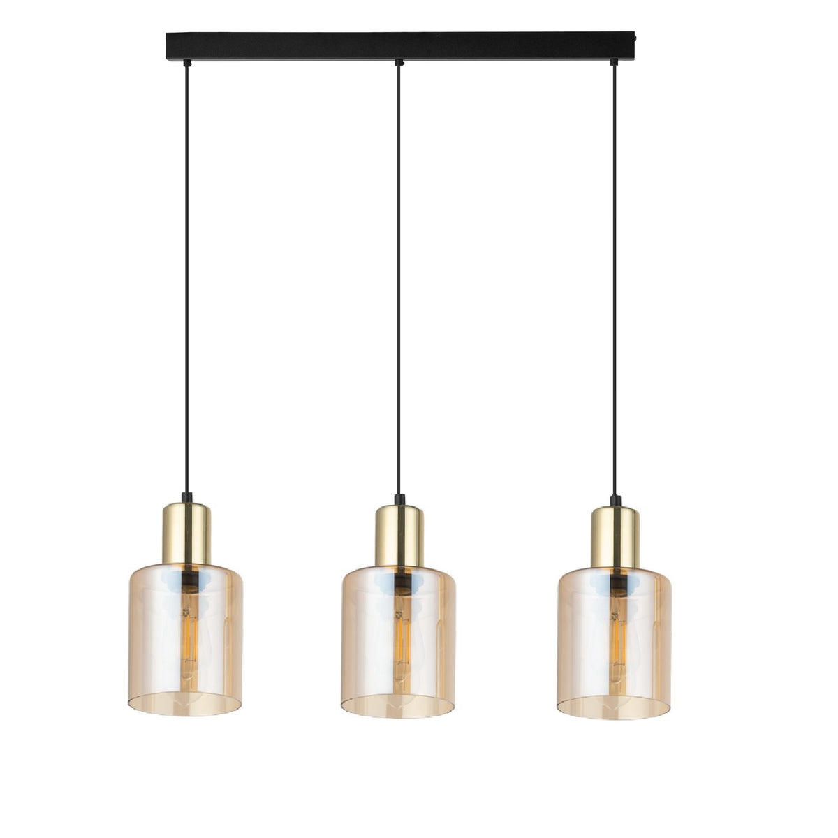 Lustră TK Lighting Sierra 3 Bară, auriu, chihlimbar, 3 x E27, 6666