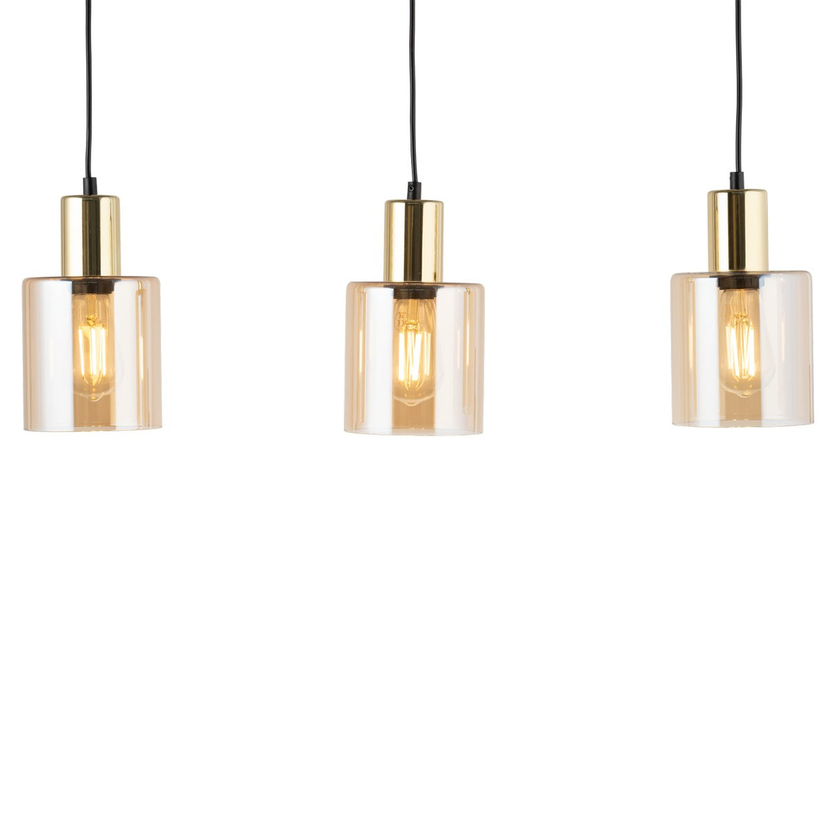 Lustră TK Lighting Sierra 3 Bară, auriu, chihlimbar, 3 x E27, 6666