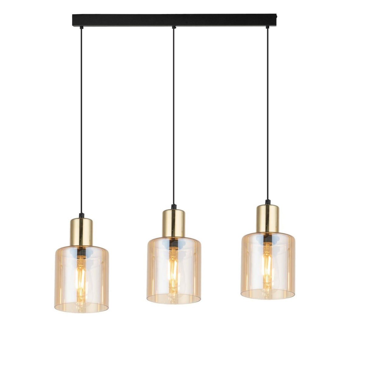 Lustră TK Lighting Sierra 3 Bară, auriu, chihlimbar, 3 x E27, 6666