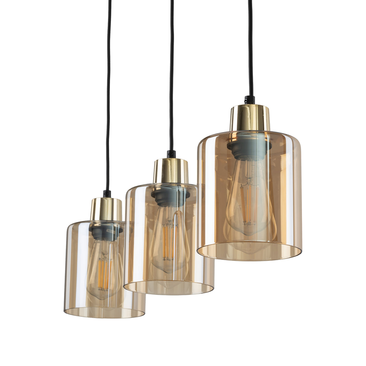 Lustră TK Lighting Sierra 3 Bară, auriu, chihlimbar, 3 x E27, 6666