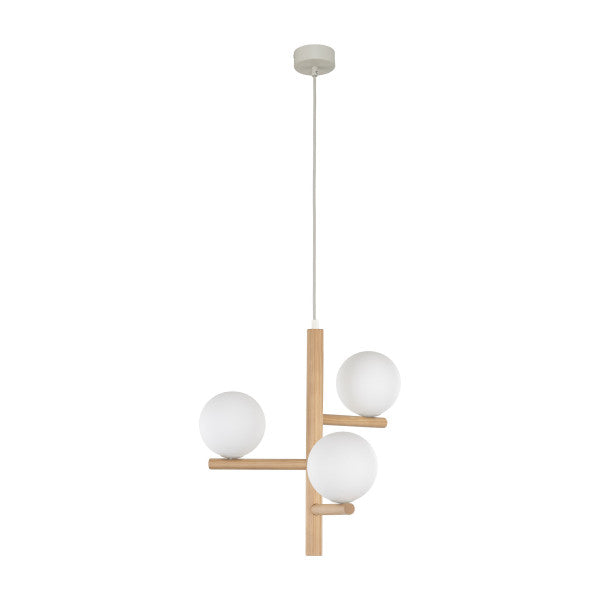 Lampă suspendată TK Lighting Estera 3, lemn, 6799