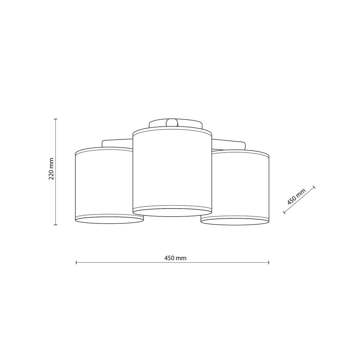 Aplică TK Lighting Deva 3, natur, 3 x E27, 6865