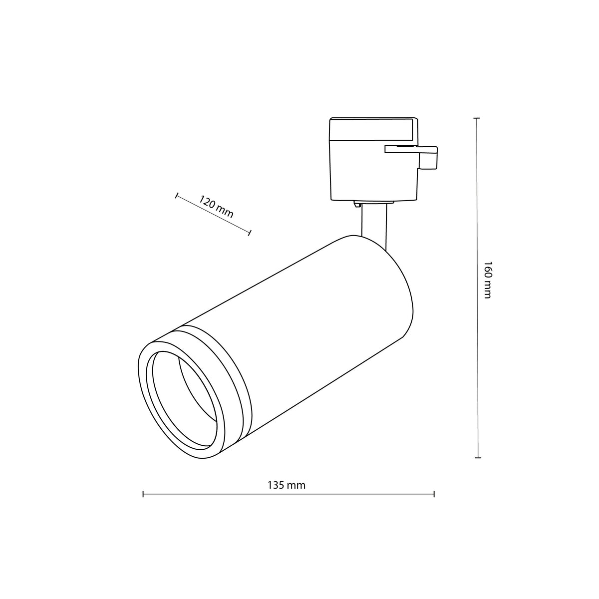 Spot pe șină TK Lighting Tracer Jet Ring, negru, 6897
