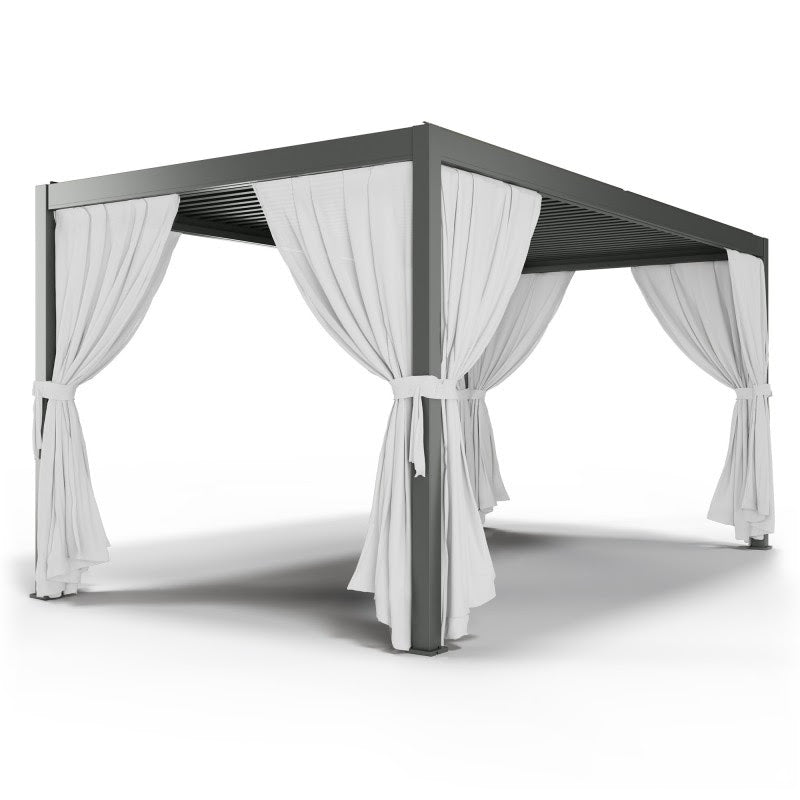 Perdea laterală pentru pergolă de 5 m, 475 cm, albă