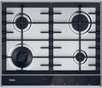 Plita gaz Haier HAHG6BF4TX, 4 Arzatoare, Grilaje fonta (x2), 60 cm, Inox cu sticla neagra, design nou