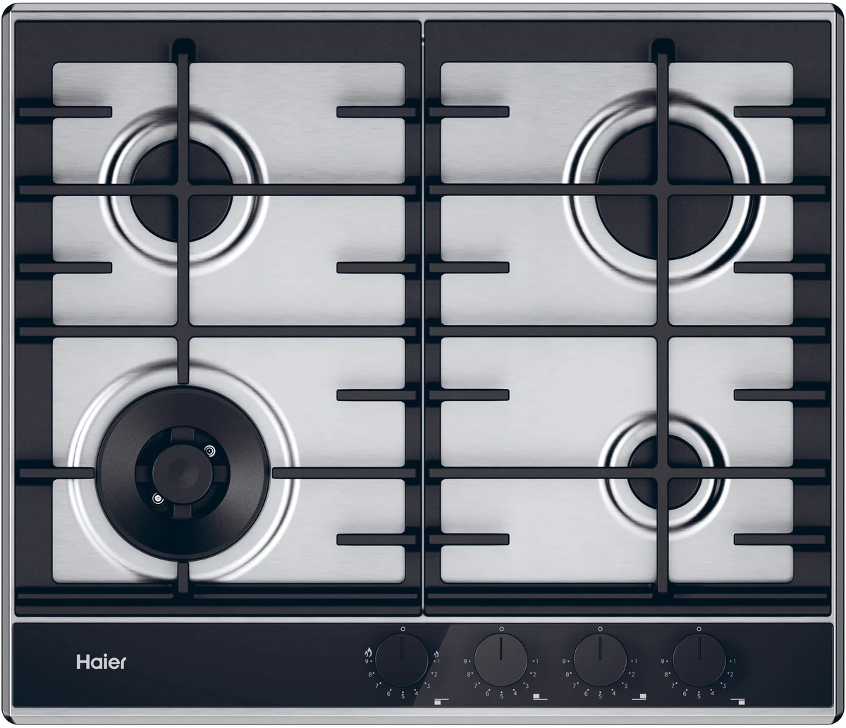 Plită pe gaz Haier HAHG6BF4TX, 60 cm, 4 arzătoare, sticlă neagră