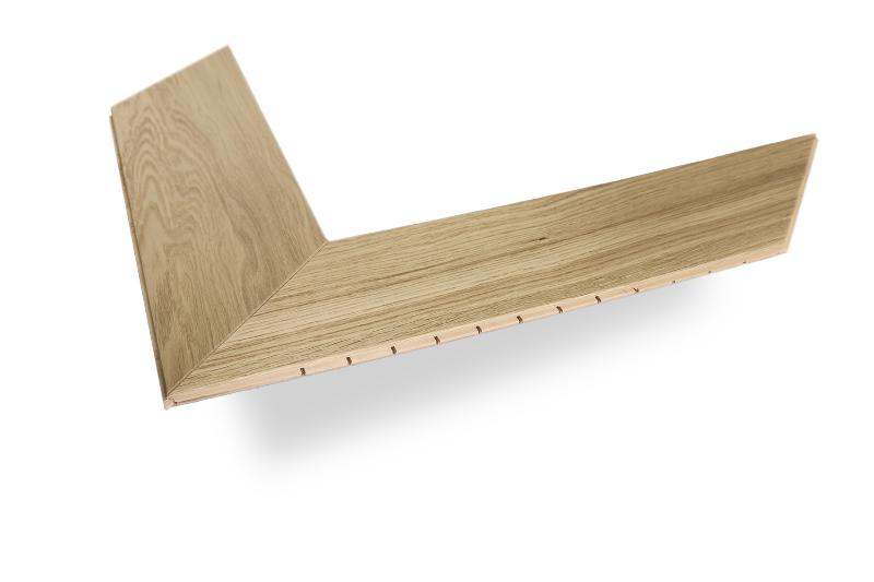 Parchet în spic francez Dabex Chevron, stejar, 13×150×850 mm, strat de uzură 4 mm – Beige