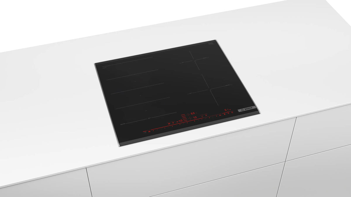 Plită cu inducție Bosch PXE675DC1E, Seria 8, 60 cm, neagră