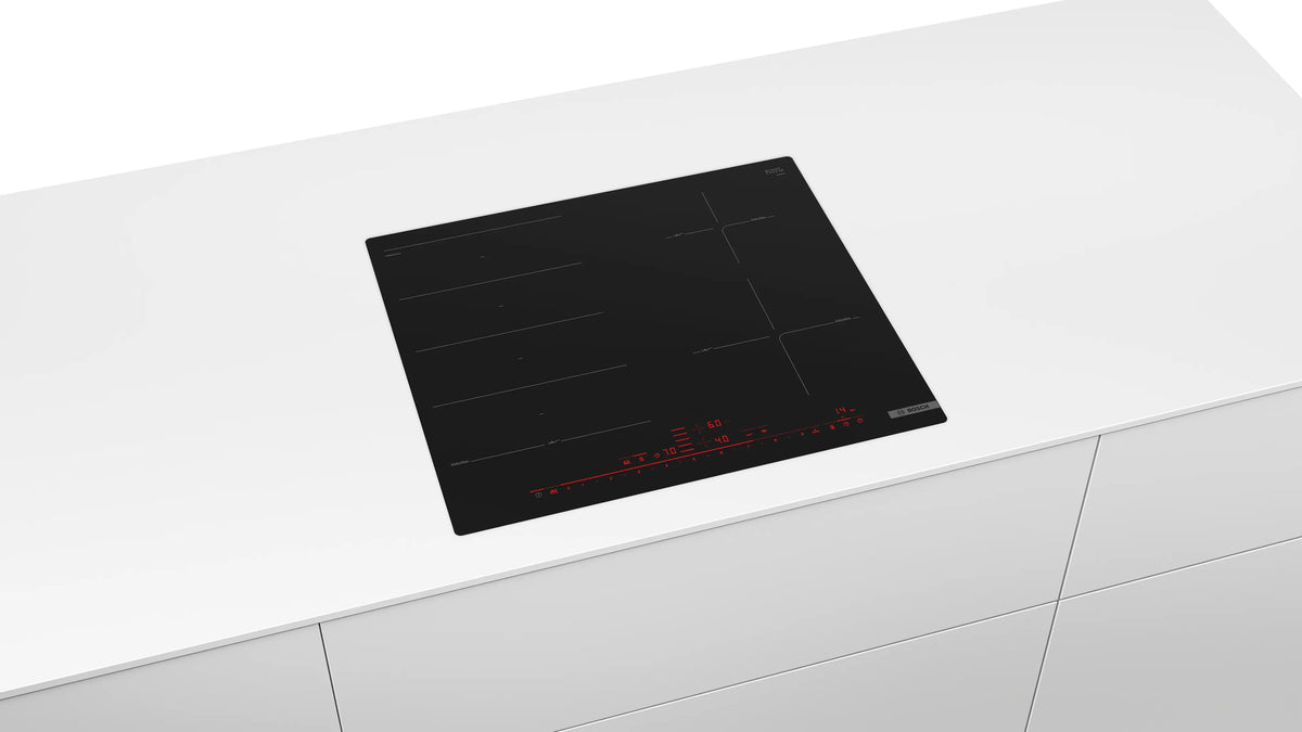 Plită cu inducție Bosch PXE601DC1E, Seria 8, 60 cm, neagră