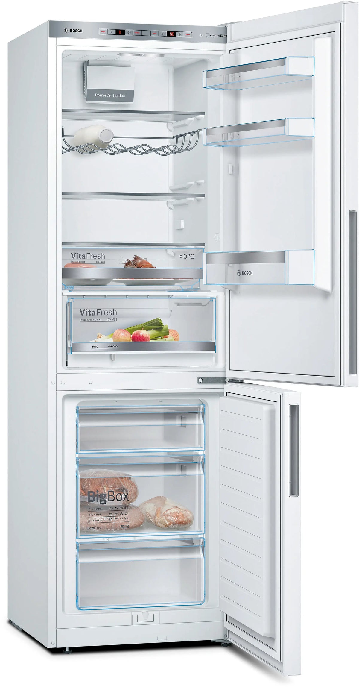 Combină frigorifică Bosch KGE36AWCA, Seria 6, 308 l, albă