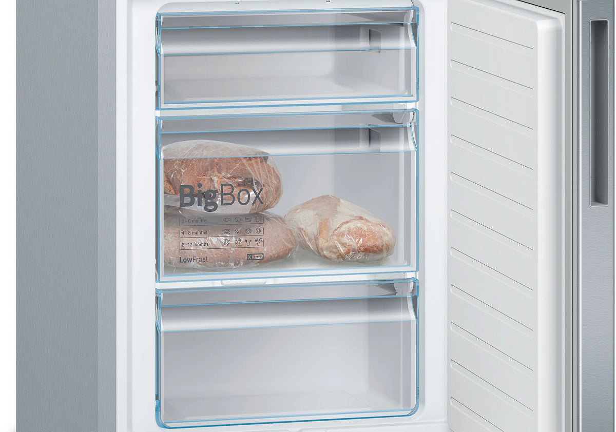 Combină frigorifică Bosch KGE39AICA, Seria 6, 343 l, inox