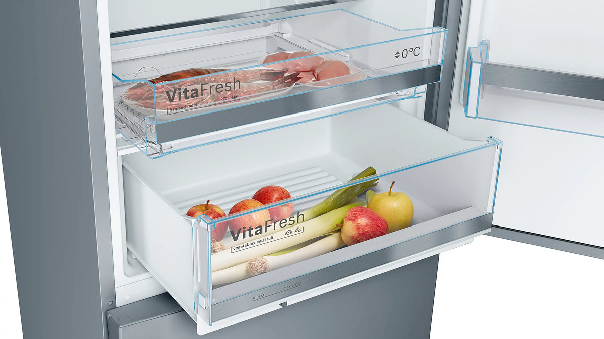 Combină frigorifică Bosch KGE49AICA, Seria 6, 419 l, inox
