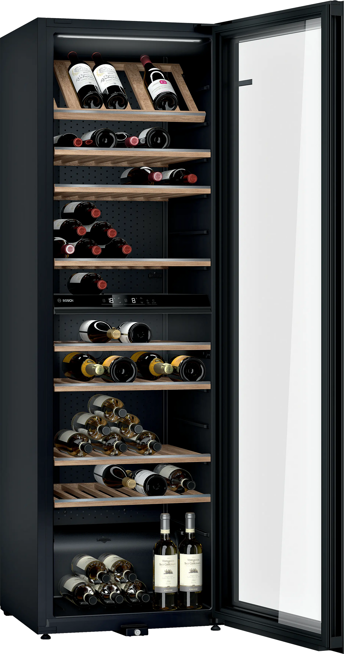 Răcitor de vin Bosch KWK36ABGA, Seria 6, 199 sticle, negru