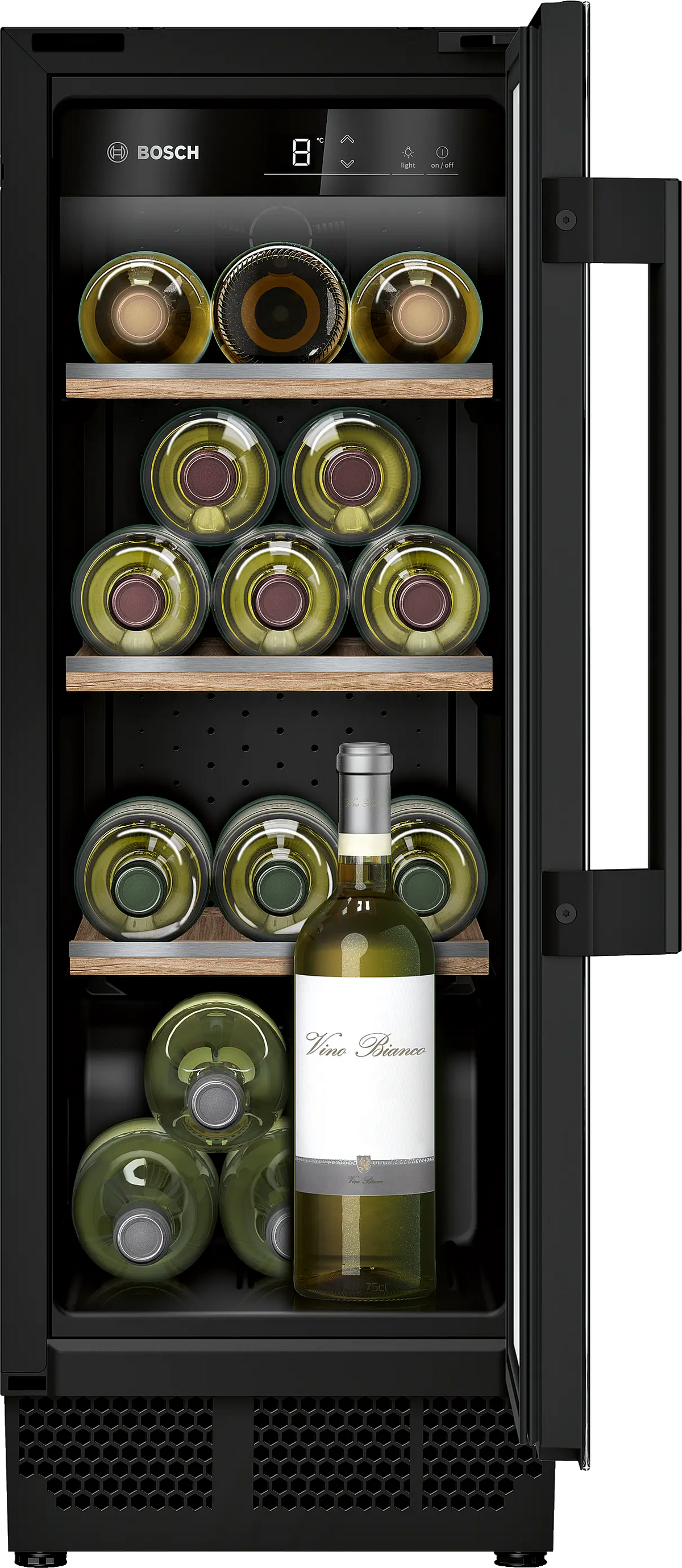 Răcitor de vin încorporabil Bosch KUW20VHF0, Seria 6, 21 sticle, negru