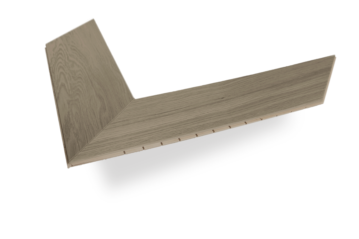 Parchet în spic francez Dabex Chevron, stejar, 15×150×500 mm, strat de uzură 6 mm – Mudlight