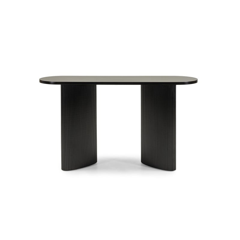 Birou/consolă Pauline, 140 cm, negru, cu lamele
