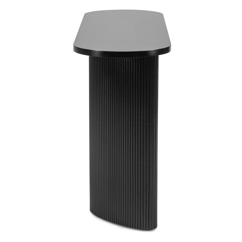 Birou/consolă Pauline, 140 cm, negru, cu lamele