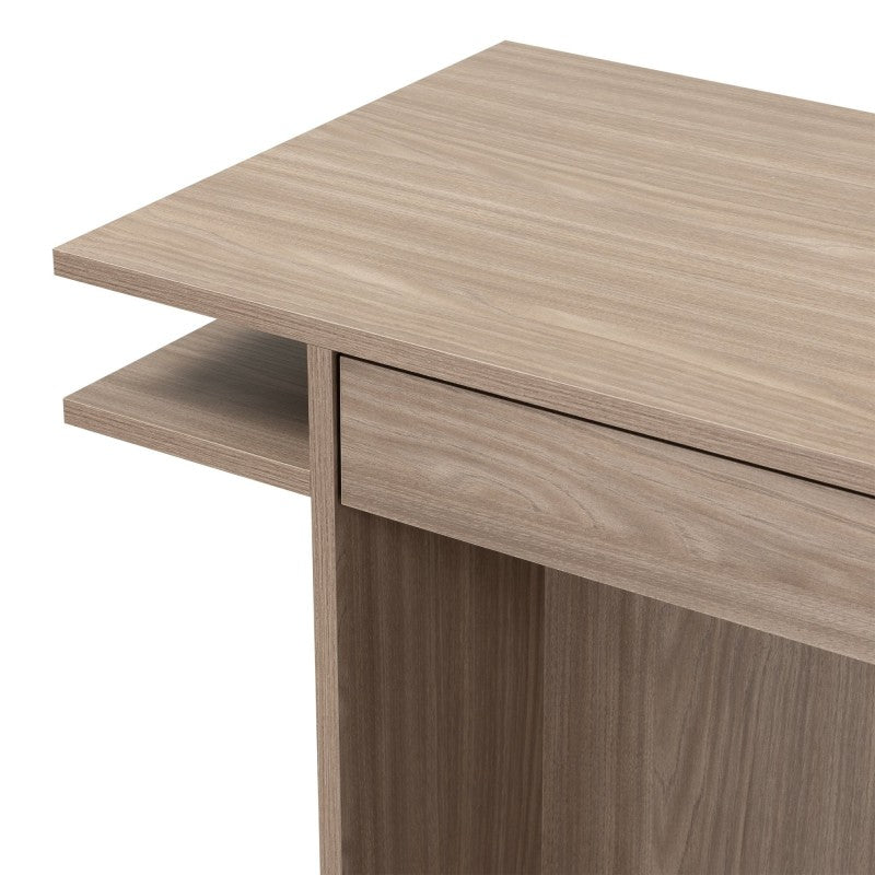 Birou/consolă Kanso, cu sertar, 120 cm, stejar perlat