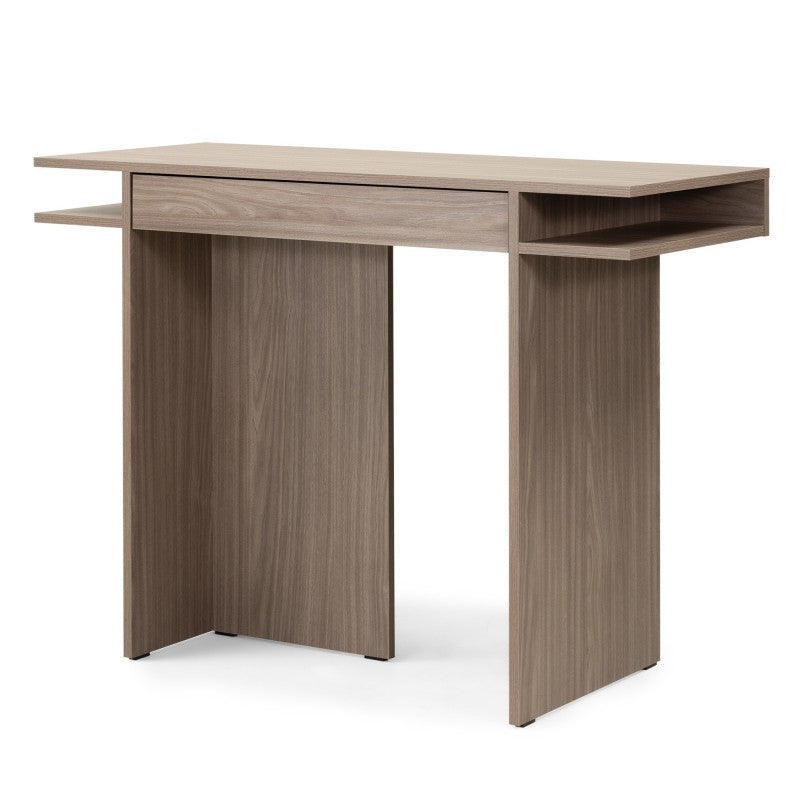 Birou/consolă Kanso, cu sertar, 120 cm, stejar perlat
