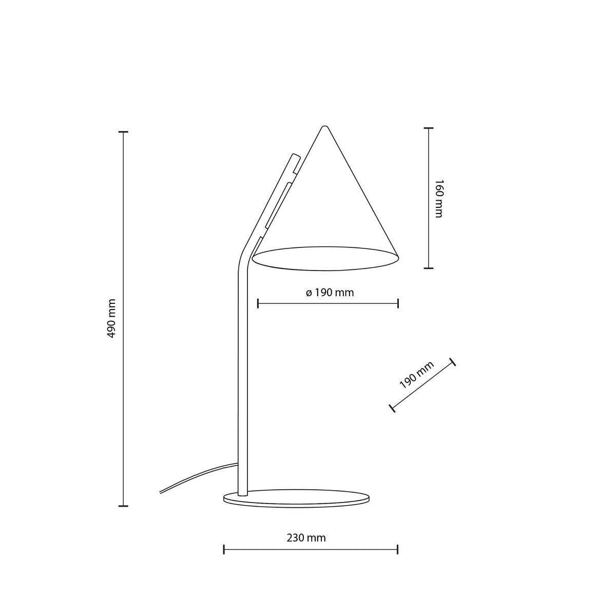 Veioză TK Lighting Cono, negru, 16009