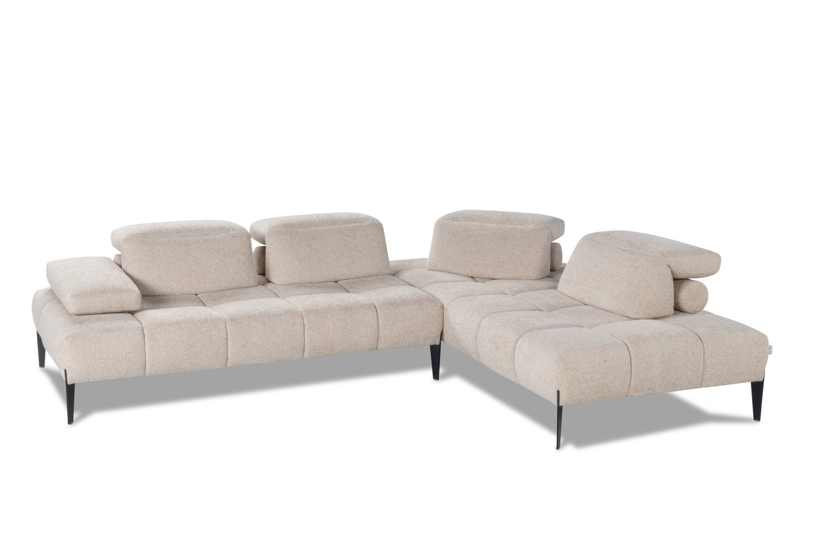 Canapea de colț Calia Italia Skyline, colț pe stânga, stofă Varenne 504 Beige