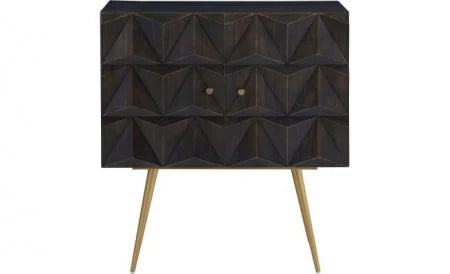 Comoda Bruxelles, lemn masiv/ MDF/ PAL, maro inchis, 80 x 42,5 x 85 cm