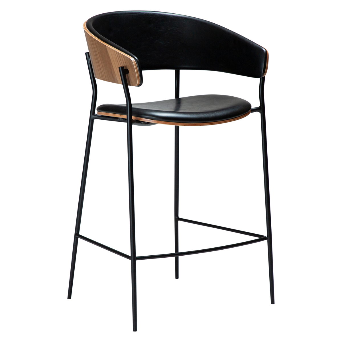 Scaun de bar CRIB Negru/Nuc 300200650