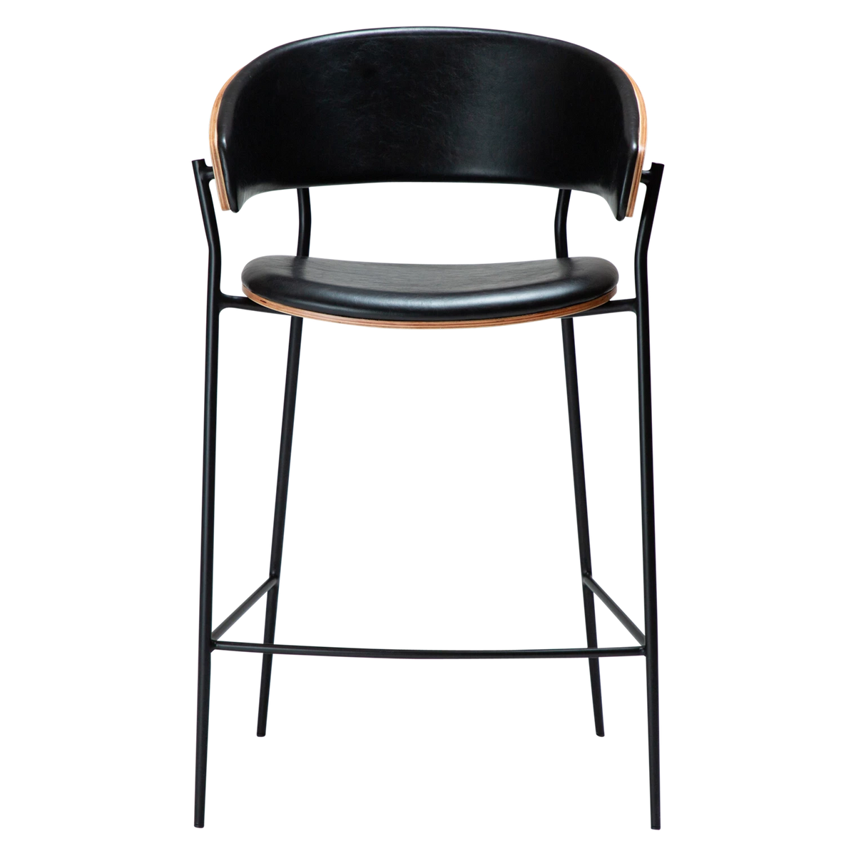 Scaun de bar CRIB Negru/Nuc 300200650