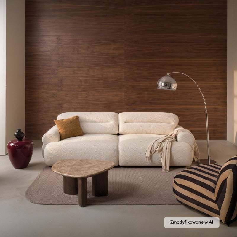 Covor Alva, dreptunghiular, 190x290 cm, tufting, lână, maro-gri, taupe, rotunjit