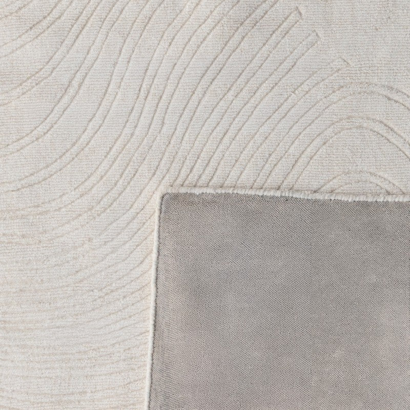 Covor Asa, dreptunghiular, 120x180 cm, lână, crem, model cu linii neregulate