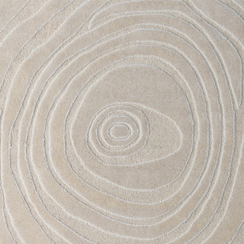 Covor Sora, dreptunghiular, 120x180 cm, tufting, lână, crem, model cu linii neregulate