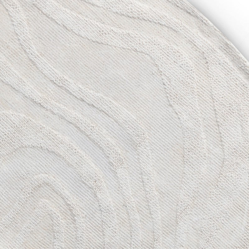 Covor Mila, lână, 120x180 cm, tufting, crem, formă organică