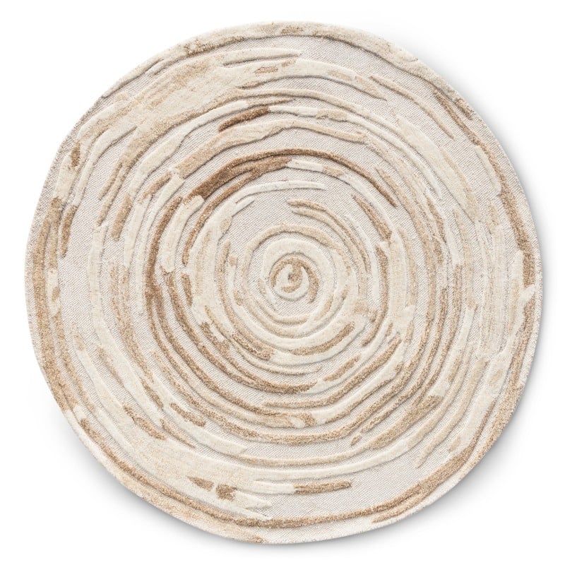 Covor Noa, lână, 150 cm, tufting, bej/crem, rotund