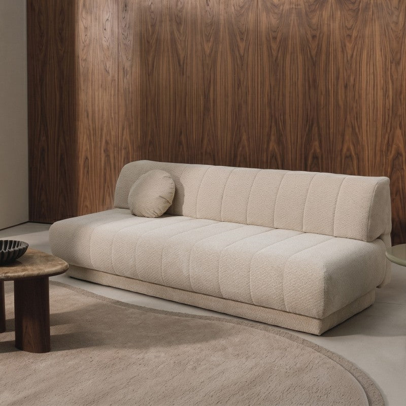 Covor Tsuki, lână, 165x330 cm, tufting, maro gri, taupe, formă organică