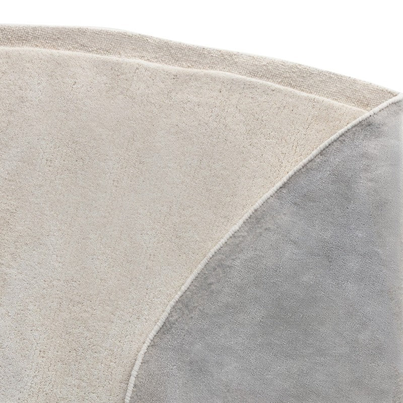 Covor Tsuki, lână, 165x330 cm, tufting, crem, formă organică