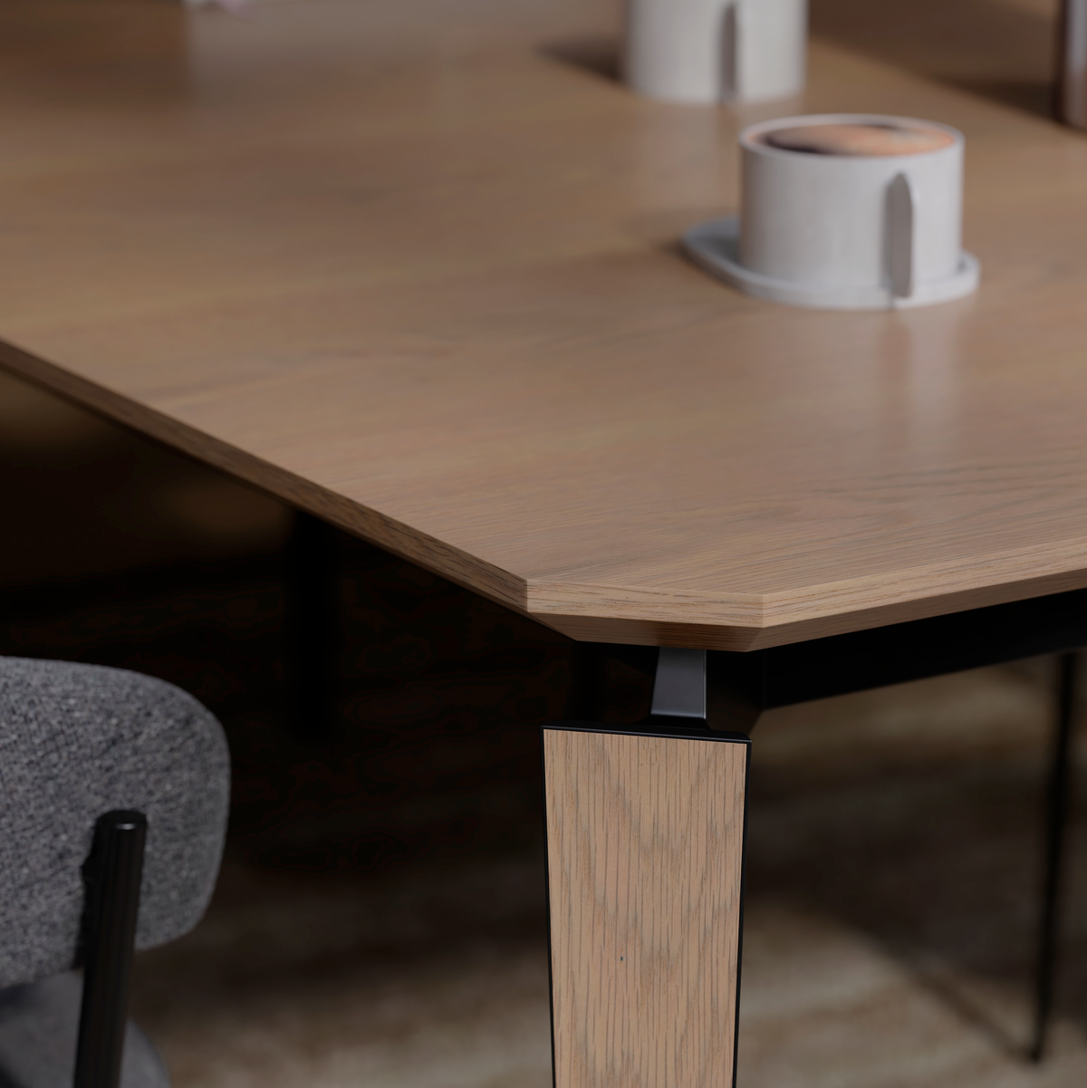 Masă de dining EDGE Stejar albit 400208318