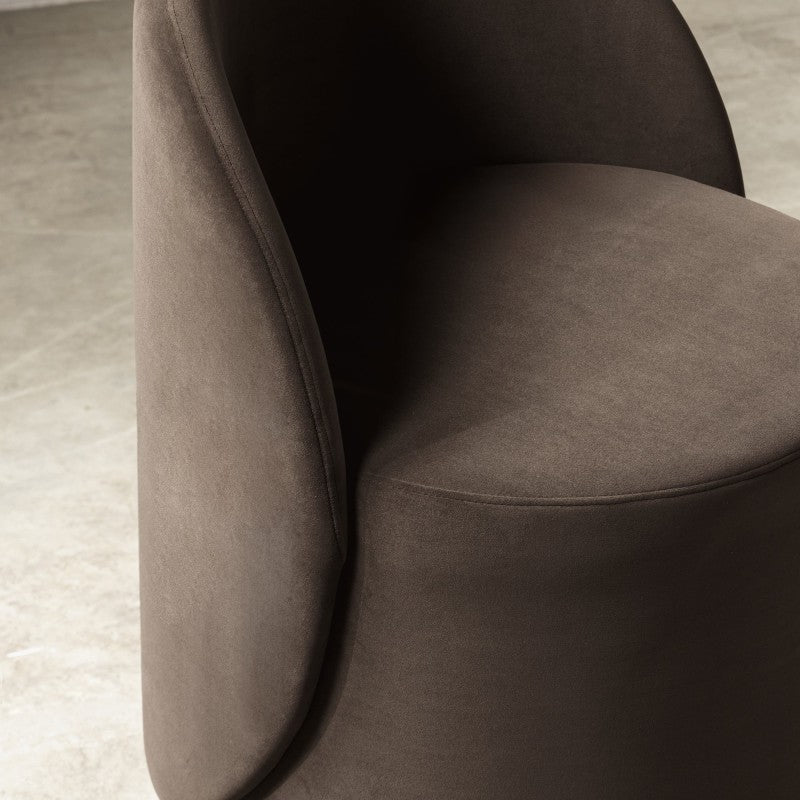 Scaun rotativ Enzo, forme rotunjite, ciocolatiu/espresso, catifea