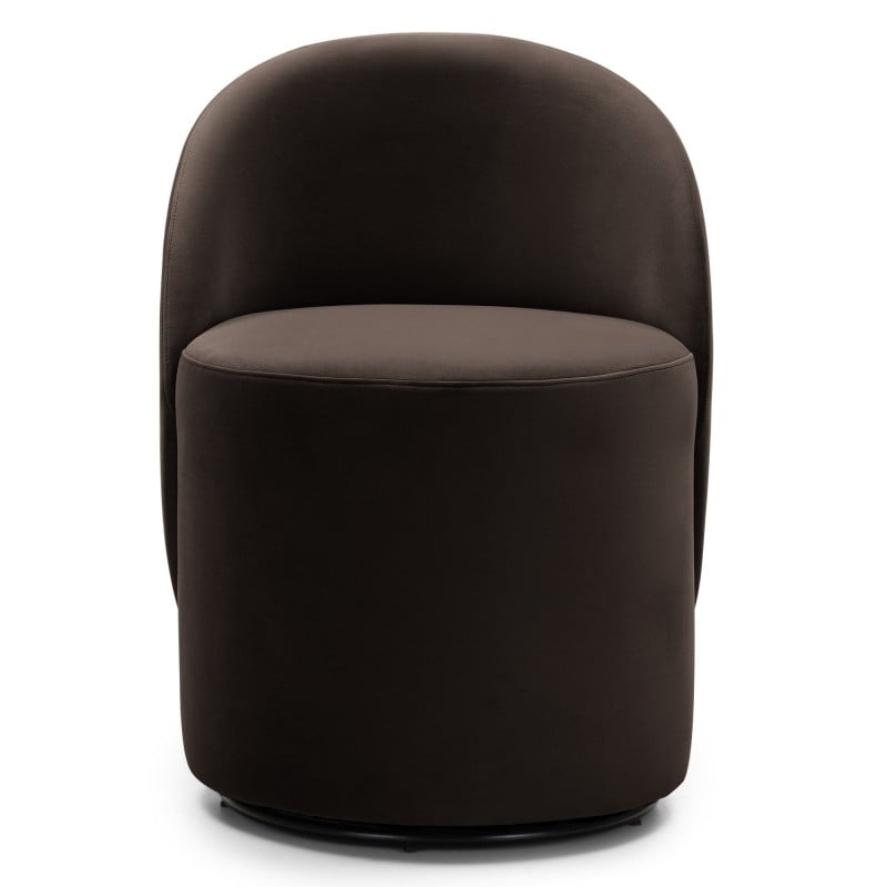 Scaun rotativ Enzo, forme rotunjite, ciocolatiu/espresso, catifea