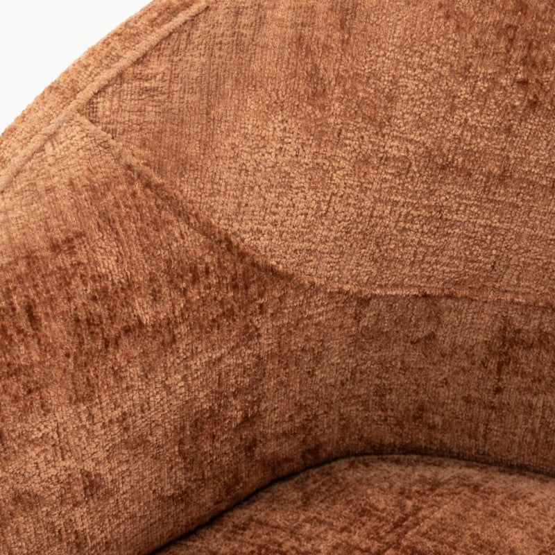 Fotoliu rotativ Rumble, aramiu, forme rotunjite