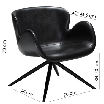 Fotoliu DAN-FORM Gaia, negru, 700200100