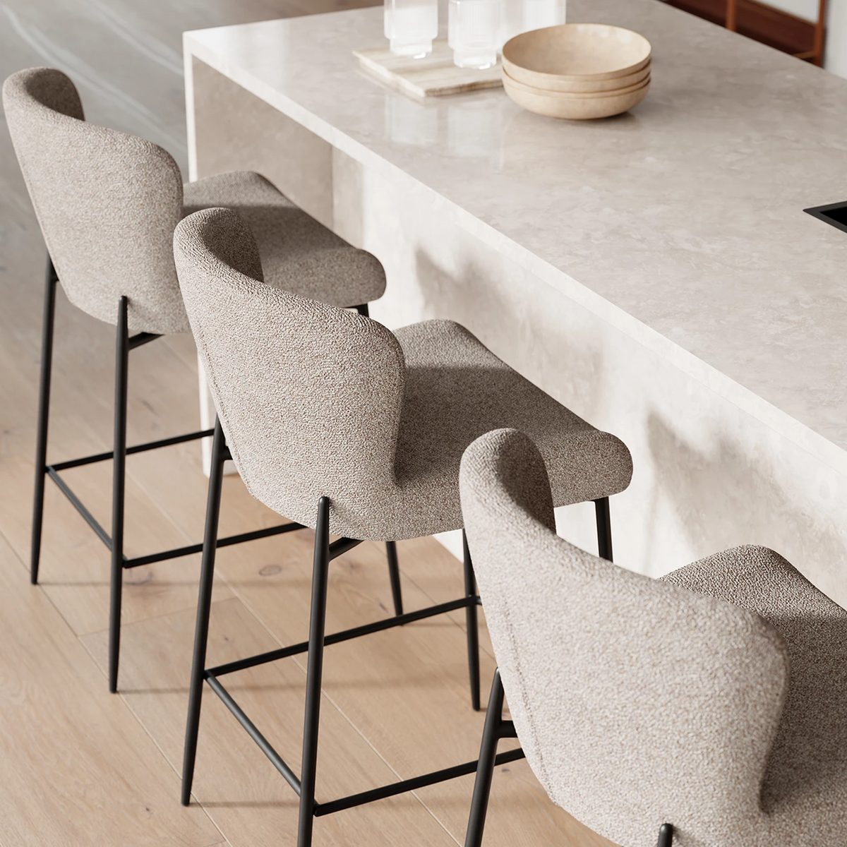 Scaun de bar DAN-FORM Glam, gri deschis, 300206105