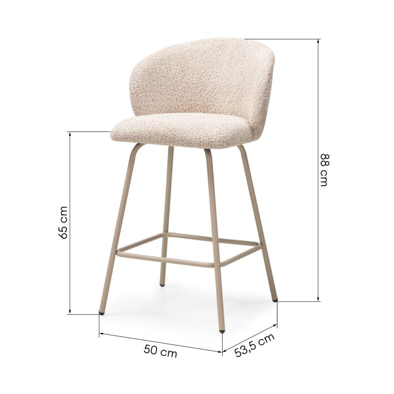 Scaun de bar Larisa, bej/picioare bej