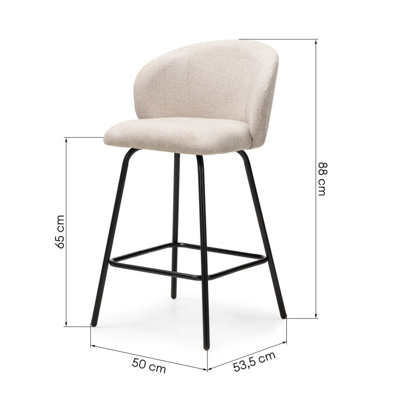 Scaun de bar Larisa, bej deschis/picioare negre