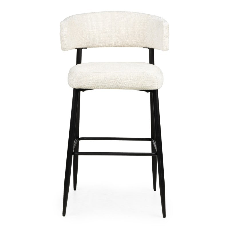 Scaun de bar Rosario, crem/picioare negre
