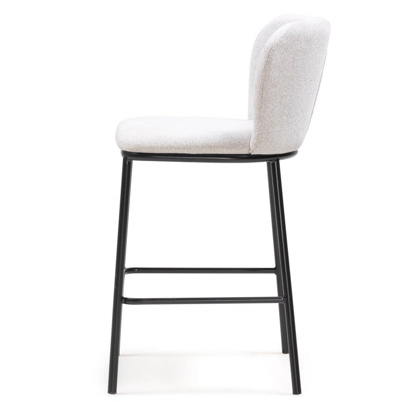 Scaun de bar Yasmin II, ecru/picioare negre