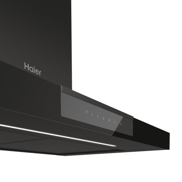 Hotă decorativă Haier HATS9DS46BWIFI, 90 cm, sticlă neagră